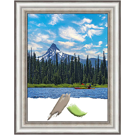 Amanti Art Picture Frame, 23" x 29", Matted For 18" x 24", Salon Silver