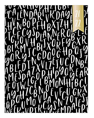 Office Depot® Brand Fashion Monthly Academic Planner, 8-1/4" x 10-3/4", Alphabet, July 2021 To June 2022, NS81020A