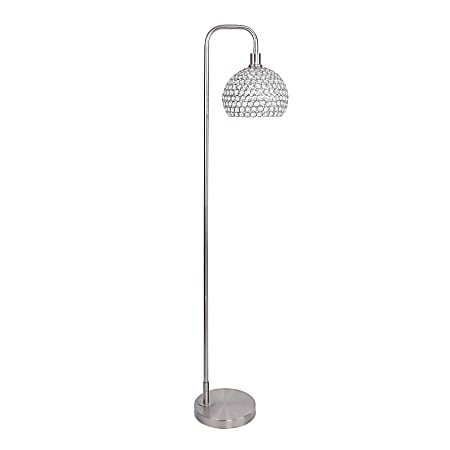 LumiSource Canbel Contemporary Floor Lamp, 61-3/4”H, Brushed Nickel
