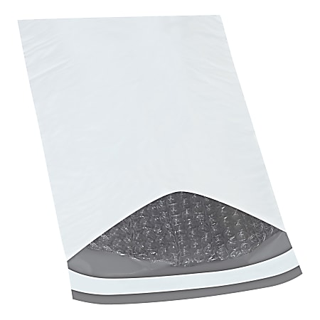 Partners Brand Bubble-Lined Poly Mailers, 7-1/4" x 12", White, Case Of 25 Mailers