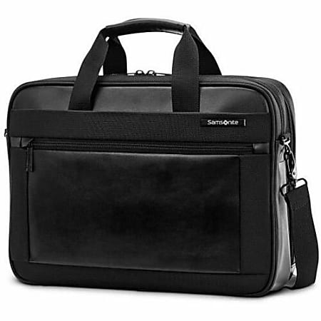 Amazon.com | Samsonite Leather Expandable Briefcase, Black