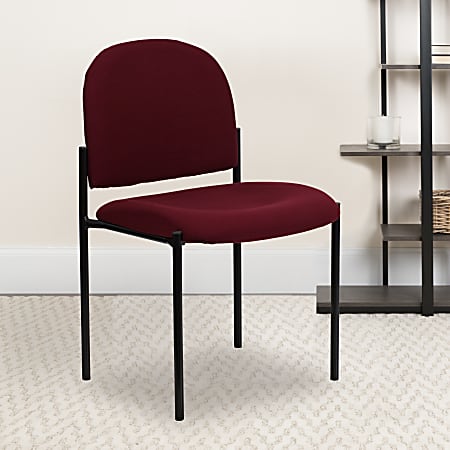 Flash Furniture Comfortable Stackable Side Chair, Burgundy/Black