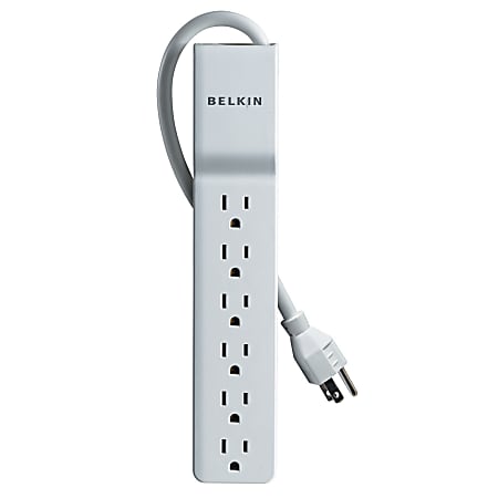 Belkin® Home/Office Series Surge Protector, 6 Outlets, 6' Cord, 720 Joules, White