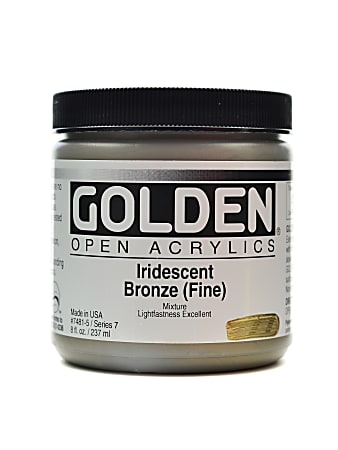 Golden OPEN Acrylic Paint, 8 Oz Jar, Iridescent Bronze (Fine)