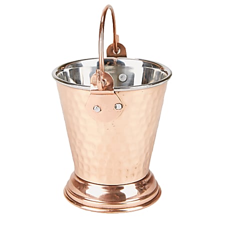 Mind Reader Insulated Stainless-Steel Ice Bucket, 6 3/4"H x 3 3/4"W x 3 3/4"D, Copper Brown
