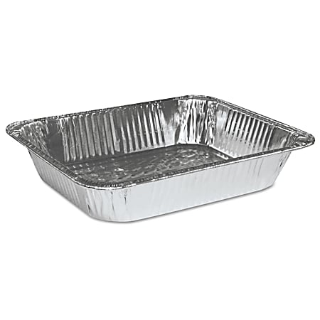 Boardwalk® Half-Size Steam Table Aluminum Pans, 128 Oz, Silver, Pack Of 100 Pans