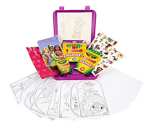 Crayola Disney Princess Art Case, 75 Art Supplies for Girls & Boys, Art Kit for Kids, Coloring Set, Gift for Girls & Boys, 5+