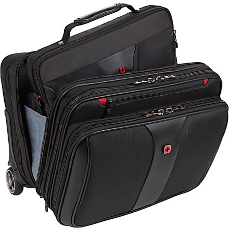 Wenger Patriot II Polyester Rolling 2 Piece Business Luggage Set Black Office Depot