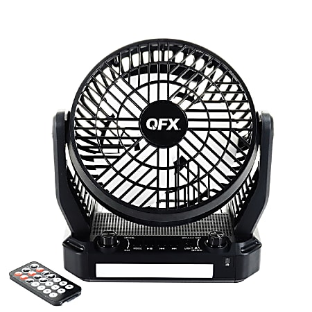 QFX 6" Solar Fan And Radio, 11" x 9" x Black