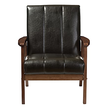 Baxton Studio Luisa Lounge Chair, Black/Cocoa