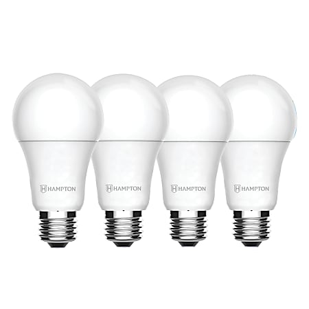 Array By Hampton A19 800-Lumen Smart Wi-Fi LED Bulbs, 60-Watt, Full Color, Pack Of 4 Bulbs