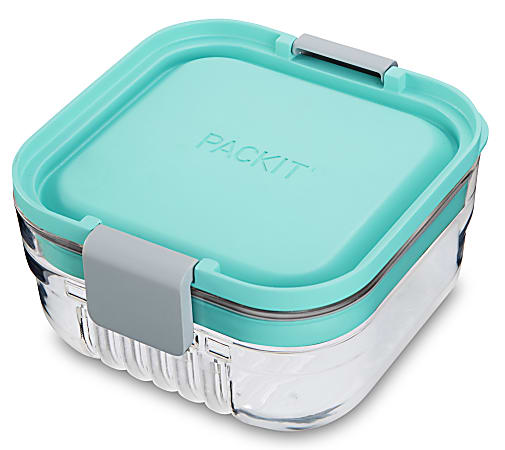 PackIt Mod Snack Food Storage Container, 2-3/4"H x 5"W x 5"D, Clear/Mint