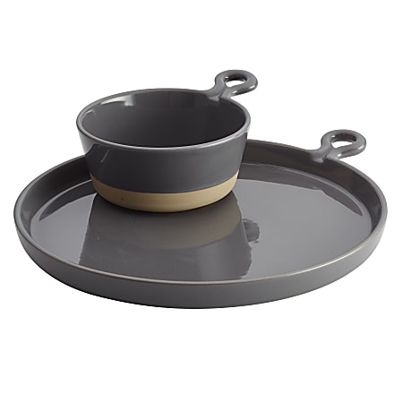 Rachael Ray® Cityscapes Ceramic Soup and Sammie Set, Dark Sea Salt Gray