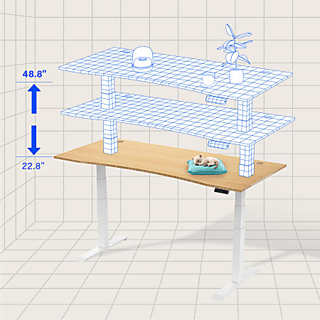 FlexiSpot E7 Electric 55 W Height Adjustable Standing Desk BambooSilver -  ODP Business Solutions