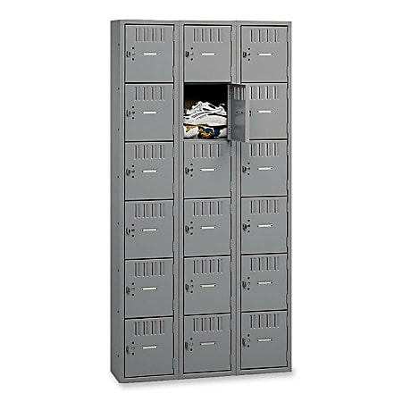 Tennsco Six-Tier Box Locker, 3-Wide, 72"H x 36"W