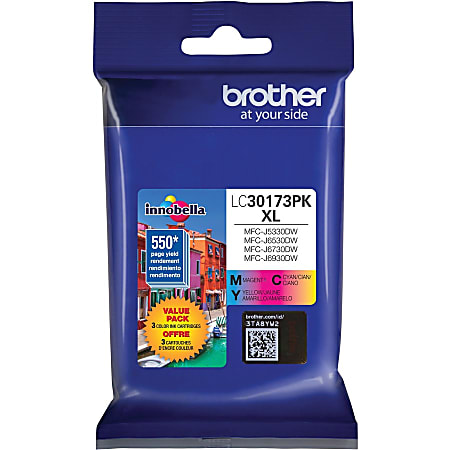 Brother LC30173PK Original High Yield Inkjet Ink Cartridge - Cyan, Magenta, Yellow - 3 / Pack - 550 Pages Cyan, 550 Pages Magenta, 550 Pages Yellow Brother LC30173PK Original High Yield Inkjet Ink Cartridge - Cyan, Magenta, Yellow - 3 / Pack - 550 Pages Cyan, 550 Pages Magenta, 550 Pages Yellow