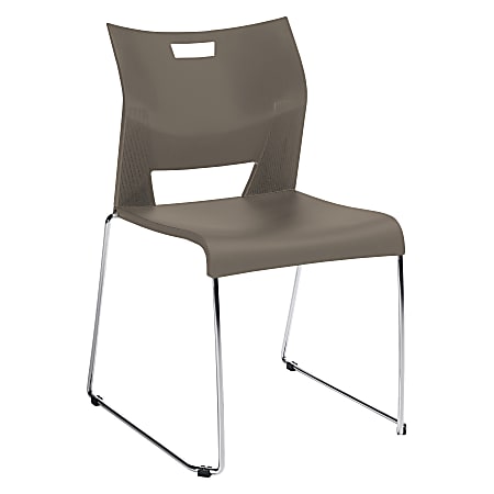 Global® Duet™ Stacking Chair, 33 1/4"H x 20 1/2"W x 23"D, Latte Beige/Chrome