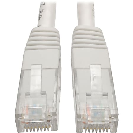 Tripp Lite Cat6 Cat5e Gigabit Molded Patch Cable RJ45 M/M 550MHz White 6ft - 1 x RJ-45 Male Network - Gold Plated Contact - White