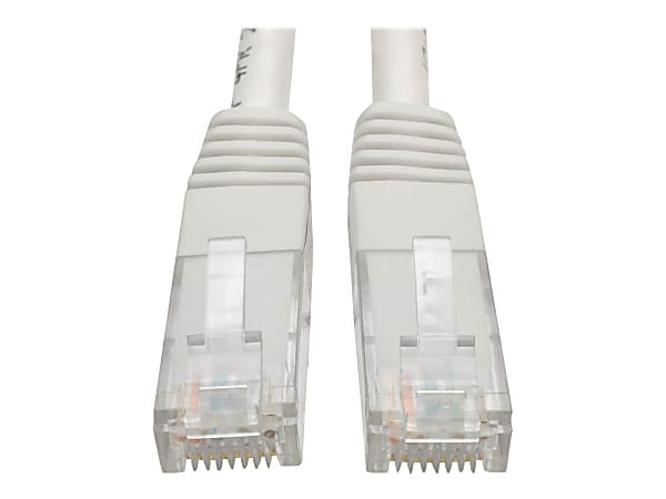 Tripp Lite Cat6 Cat5e Gigabit Molded Patch Cable RJ45 M/M 550MHz White 6ft - 1 x RJ-45 Male Network - Gold Plated Contact - White