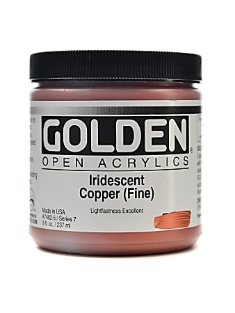 Golden OPEN Acrylic Paint, 8 Oz Jar, Iridescent Copper (Fine)