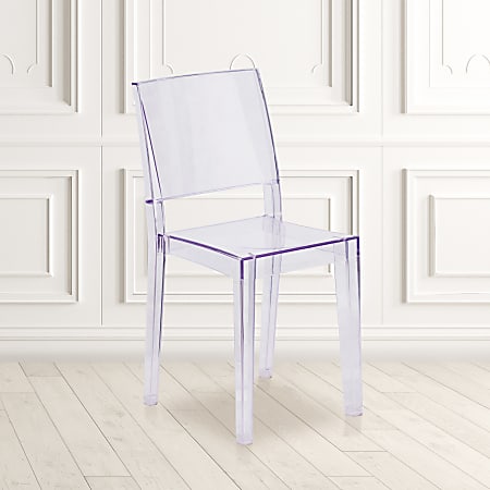 Flash Furniture Phantom Series Polycarbonate Stacking Side Chair, Clear