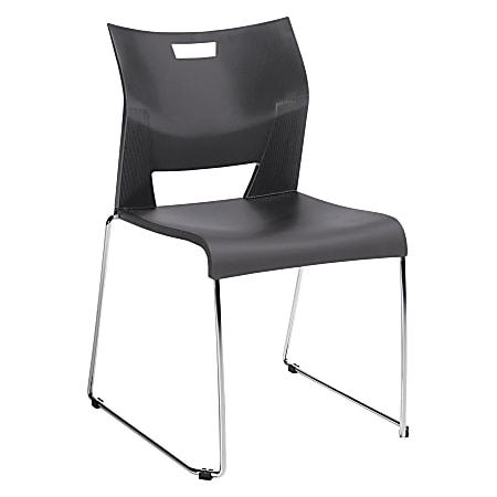 Global® Duet™ Plastic Seat, Stacking Chair 17 1/2" Seat Width, Platinum Seat/Chrome Frame, Quantity: 1