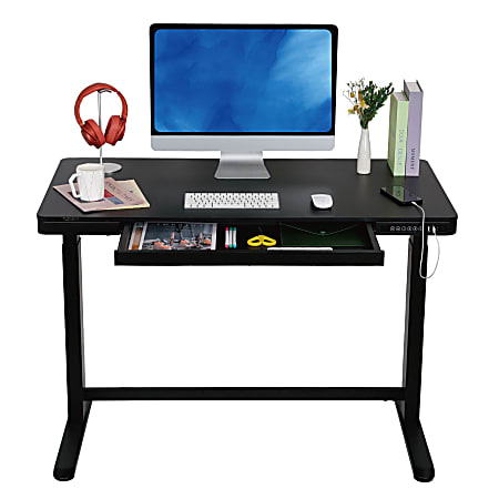 FlexiSpot EW8 Electric 48"W Electric Height-Adjustable Standing Desk, Black