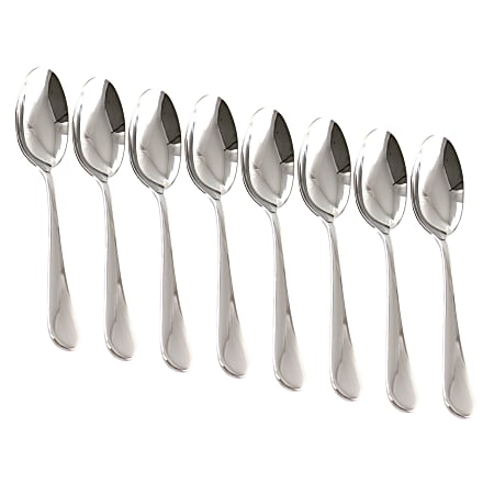 Martha Stewart Everyday 8-Piece Stainless Steel Dinner Spoon Set, Silver
