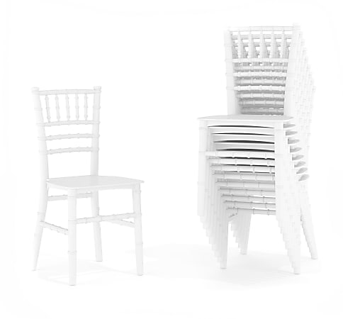 Flash Furniture Child's Party And Event Chiavari Chairs, White, Pack Of 10 Chairs