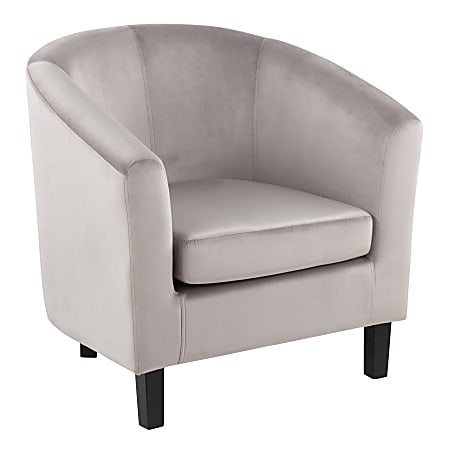 LumiSource Claudia Barrel Chair, Silver/Black