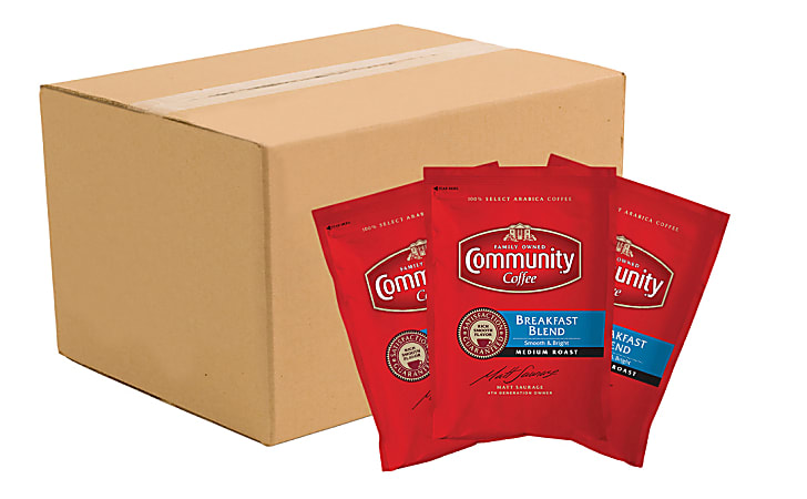 Community Coffee Arabica Single-Serve Coffee Packets, Breakfast Blend, Carton Of 20