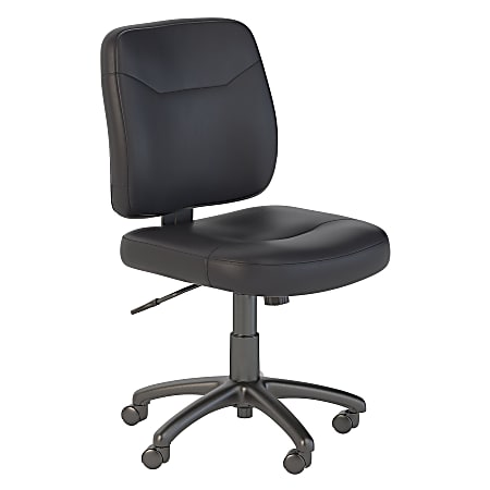 Bush Business Furniture Stanton Bonded Leather Task Chair, Black, Standard Delivery