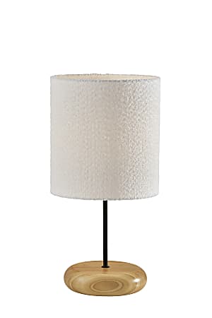 Adesso Brielle Tall Table Lamp, 22”H, Black & White Shade/Natural Base