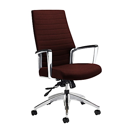 Global® Accord High-Back Tilter Chair, 44"H x 25"W x 25"D, Russet