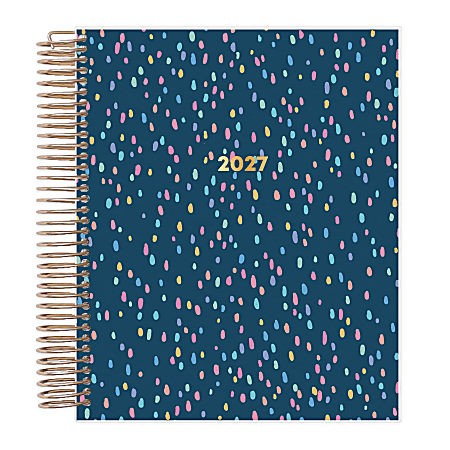 2027 Blue Sky LiveWell Navy Daily Planner, 7x9, Laminated Cover, Coil Bound, Jan-Dec 2027, Qty 1