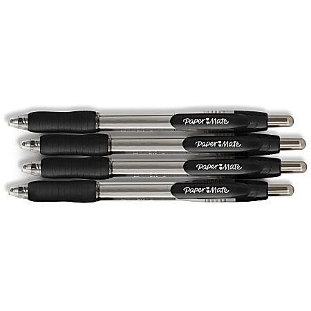 Paper Mate Profile Retractable Gel Pens, 0.7 mm, Black, 4 Count