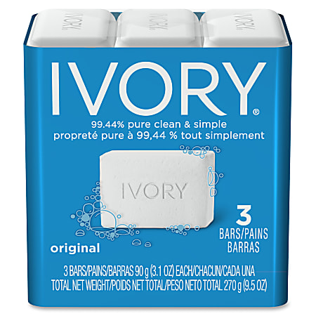 Ivory Bar Soap - 3.10 oz - Skin - White - Fragrance-free - 72 / Carton