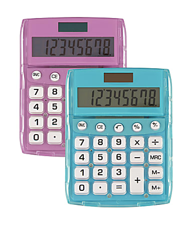 Ativa® 8-Digit Desktop Calculator, Assorted Colors, DD-611