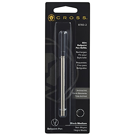 Cross® Slim Ballpoint Pen Refill, Medium Point, 0.7 mm, Black