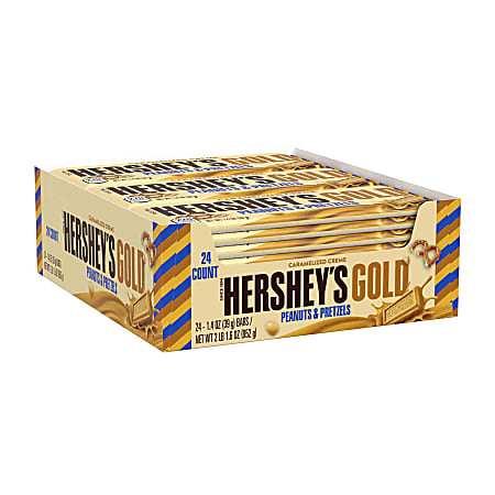 Hershey's Gold, Peanuts and Pretzels Candy Bar, 1.4 Oz 