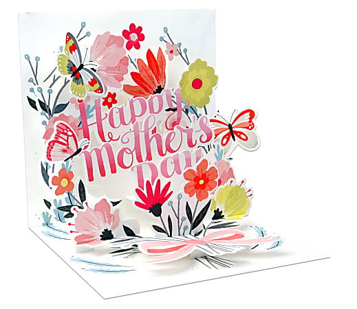 Up With Paper Mother's Day Pop-Up Greeting Card With Envelope, 5-1/4" x 5-1/4", Springtime Bouquet