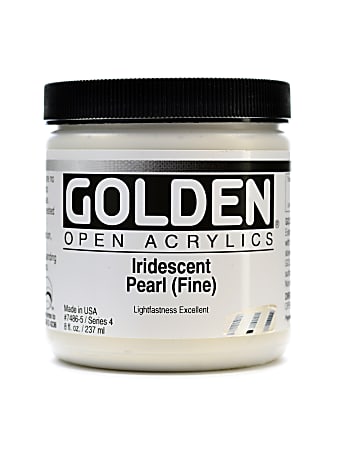 Golden OPEN Acrylic Paint, 8 Oz Jar, Iridescent Pearl (Fine)