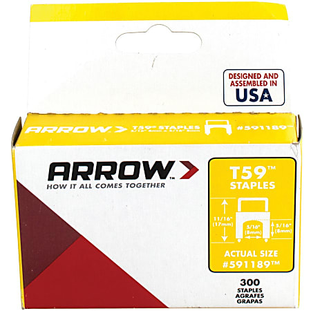Arrow T59 Insulated Staples 1116 GrayClear Box Of 300 Staples