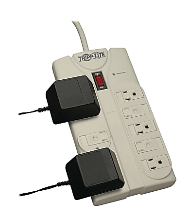 Tripp Lite Protect It! Surge Protector, 8 Outlets, 8 ft. Cord, 1440 Joules, Light Gray