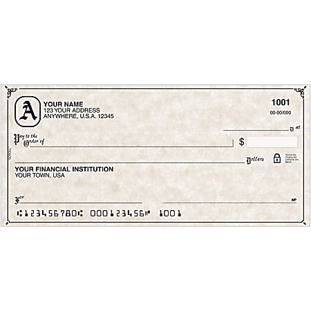 Custom Personal Single Checks, Scroll, Pack Of 60 Checks