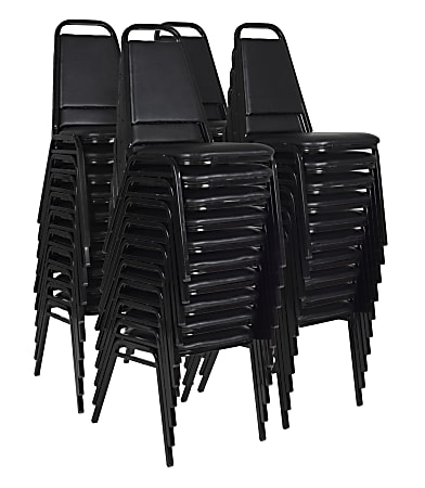 Regency Restaurant Vinyl Stacking Chairs, Black, Pack Of 40 Chairs