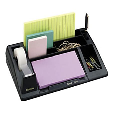 Scotch® C61 Tape And Desk Organizer, Black