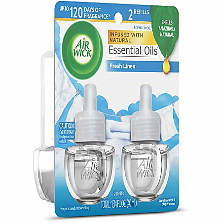 Scented Oil Refill, Warming - Fresh Linen, 0.67 oz, 3/Pack, 6 Packs/Carton