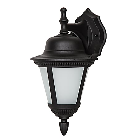 Luminance LED Porch Lantern Wall Mount Fixture, 9 Watts, 3000K/Warm White, 830 Lumen, Black/Frosted Glass, F9990-31