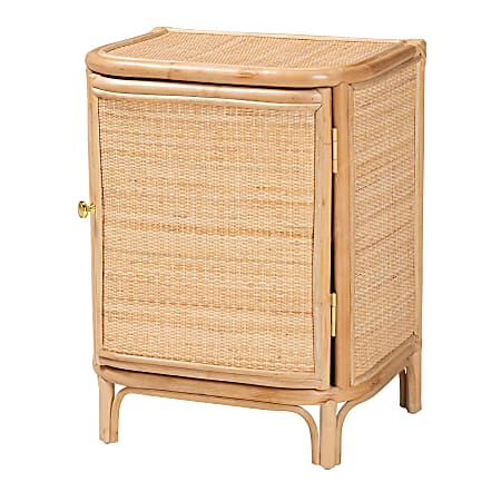bali & pari Kiara Natural Rattan Nightstand, 24-7/16”H x 18-1/2”W x 14-5/8”D, Natural